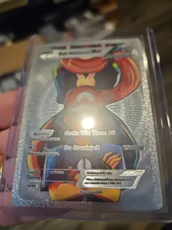 Ash Ketchum Vmax Silver Foil Fan Art Vinyl Premium Collector Card Center - Image 3