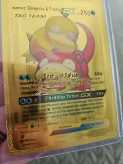 Slowpoke & Psyduck Gold Foil Fan Art Vinyl Collector Card - Image 4