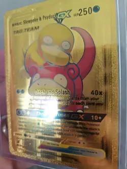 Slowpoke & Psyduck Gold Foil Fan Art Vinyl Collector Card - Image 5