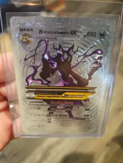 M Shadow Lucario EX Silver Foil Fan Art Vinyl Premium Collector Card - Image 5