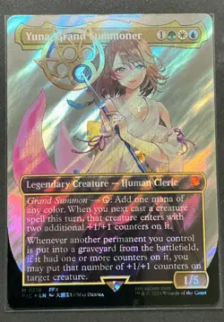 Yuna, Grand Summoner M 0216 Borderless SURGE Foil Commander Final Fantasy MtG - Image 1