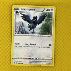 Corvisquire 220/264 UnCommon Fusion Strike 2021 Pokemon Card NM - Image 1
