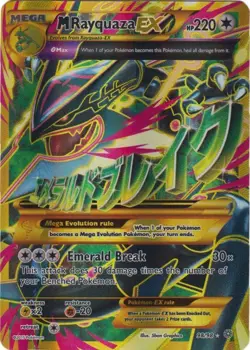 Damaged, English Pokemon Holo Mega-Rayquaza-EX - 98/98 - Full Art Ultra Rare XY - Image 1