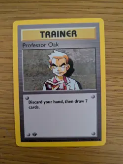Professor Oaks 1st Edition Shadowless Pokemon Card - Image 1