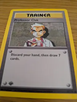 Professor Oaks 1st Edition Shadowless Pokemon Card - Image 2