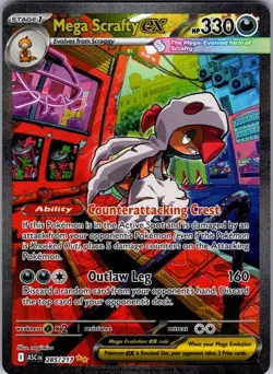 Mega Scrafty EX Full Art Holo 285/217 Me: Ascended Heroes Pokemon TCG MINT - Image 1