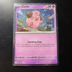 Cleffa SVP095 Black Star Promo Scarlet & Violet Holo Pokemon Card with swirl - Image 1