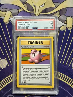 1999 Pokemon Clefairy Doll 70/102 Base Set 1st Edition PSA 7 - Image 1