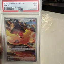 Pokemon Magby Illustration Rare Holo SV04 186/182 PSA 7 Paradox Rift - Image 2