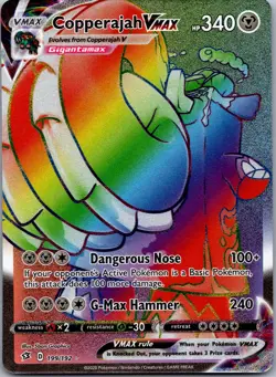 COPPERAJAH VMAX 199/192 RAINBOW RARE REBEL CLASH POKEMON NEAR MINT - Image 1