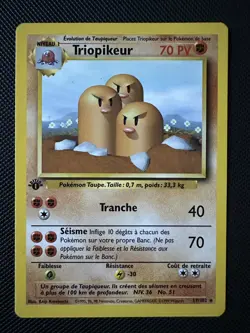 Triopikeur 19/102 Rare Edition 1 Set de Base 1998 Francais FR Pokemon Card - Image 1