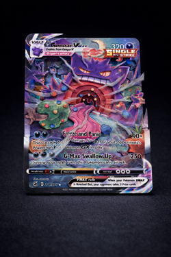 Carte 3D ShadowBox Pokemon Gengar Vmax Fusion Strike 271 / 264 fait main - Image 2