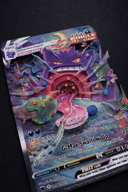 Carte 3D ShadowBox Pokemon Gengar Vmax Fusion Strike 271 / 264 fait main - Image 4
