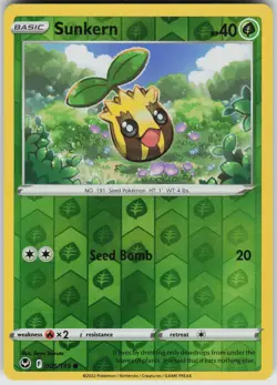 Pokemon Sunkern 007/159 Crown Zenith Reverse Holo card - Image 1