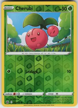 Pokemon Cherubi 011/159 Crown Zenith Reverse Holo card - Image 1