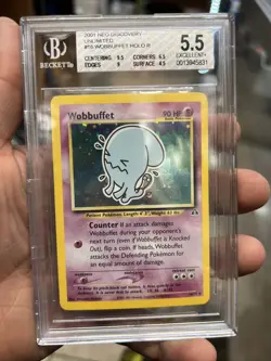 Pokemon Wobbuffet Neo Discovery Holographic Rare 16/75 Holo BGS 5.5 Vintage Rare - Image 1