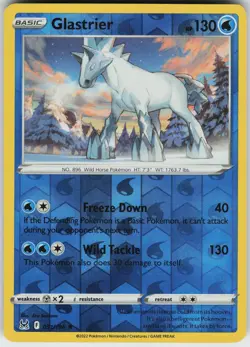Pokemon Glastrier 051/196 SWSH11: Lost Origin Reverse Holo card - Image 1