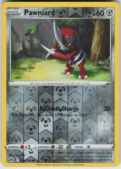 Pokemon Pawniard (91) 091/159 Crown Zenith Reverse Holo card - Image 1