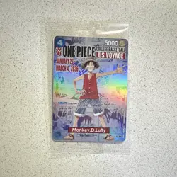 Bandai One Piece CCG Monkey D. Luffy College Basketball US Voyage Holo Promo - Image 1