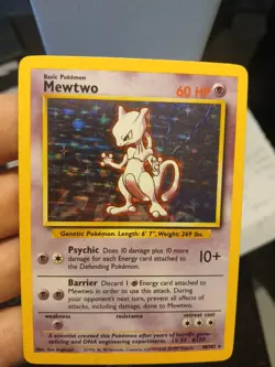 Pokemon Base Set Mewtwo Holo Rare Card 10/102 - Image 1