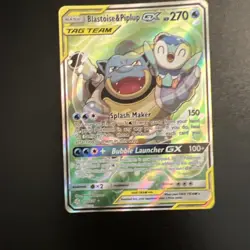 NM! Blastoise & Piplup GX (215/236) Unified Minds Tag Team Alt Art Pokemon Card! - Image 1
