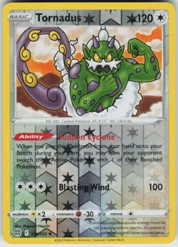 Pokemon Tornadus 126/172 SWSH09: Brilliant Stars Reverse Holo card - Image 1
