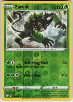 Pokemon Zarude 016/072 Shining Fates Reverse Holo card - Image 1
