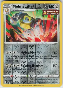 Pokemon Melmetal 189/264 SWSH08: Fusion Strike Reverse Holo card - Image 1