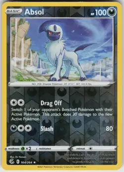 Pokemon Absol 164/264 SWSH08: Fusion Strike Reverse Holo card - Image 1