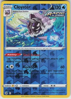 Pokemon Cloyster 051/264 SWSH08: Fusion Strike Reverse Holo card - Image 1