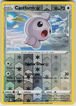 Pokemon Castform 116/172 SWSH09: Brilliant Stars Reverse Holo card - Image 1