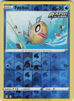 Pokemon Feebas 037/203 SWSH07: Evolving Skies Reverse Holo card - Image 1
