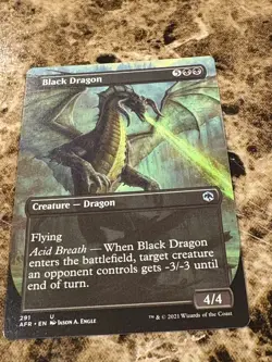 BLACK DRAGON Magic MTG Adventures in Forgotten Realms Borderless - Image 1