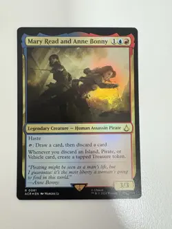 Mary Read and Anne Bonny Foil MTG Magic the Gathering Card NM Near Mint ACR - Image 1