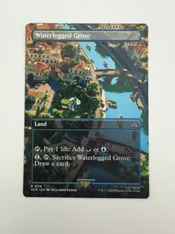 Waterlogged Grove Borderless MTG Magic the Gathering Card NM Near Mint ACR - Image 1