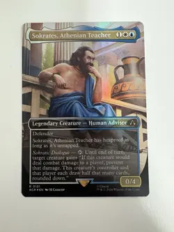 Sokrates Athenian Teacher Foil Borderless MTG Magic Gathering Card NM Mint ACR - Image 1