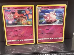 POKEMON (2x Card Bundle) Clefable 40/68-Mr Mime 43/68 RH Hidden Fates NM - Image 1