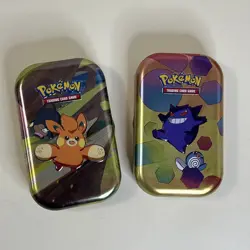 Pokemon Tcg Paldea Friends Mini Tins -Pawmi! & Gengar/Poliwag *No Cards* - Image 1
