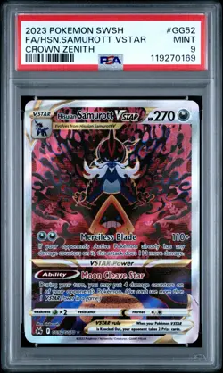 2023 POKEMON SWORD & SHIELD CROWN ZENITH FULL ART/HISUIAN SAMUROTT VSTAR PSA 9 - Image 1