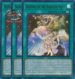 Yugioh! 3x Blessing of the Voiceless Voice MP25-EN198 Ultra Rare 1st Ed NM - Image 1