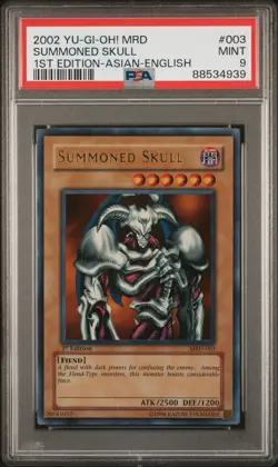 Yugioh Summoned Skull MRD-003 1st Edition Ultra Rare PSA 9 Mint! - Image 1