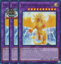 Yugioh! 3x Enlightenment Dragon MP25-EN189 Ultra Rare 1st Ed NM - Image 1