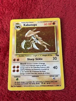 Kabutops 9/62 Fossil Holo Wotc Pokemon Card 1999 Played Vintage - Image 1