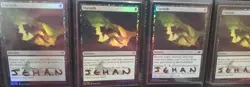 MTG 4 X FOIL UNEARTH SHADOW SIGNED BY ARTIST - Image 1
