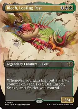 Blech, Loafing Pest - Foil - Borderless - Secrets of Strixhaven #298 MTG Magic T - Image 1