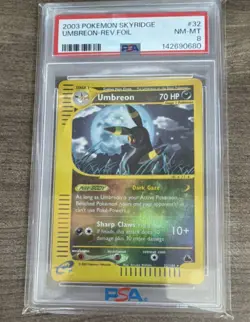 Pokemon Umbreon Skyridge Reverse Holo #32/144 PSA 8 Rare 2003 English 128 POP - Image 1