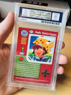 ASH KETCHUM 1999 TOPPS POKEMON TV ANIMATION EDITION S1 BLUE LOGO #TV1 MGC 8 - Image 2