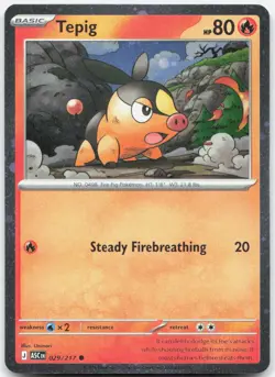 Tepig 029/217 (Cosmos Holo) Common ME: Ascended Heroes Pokemon Near Mint - Image 1