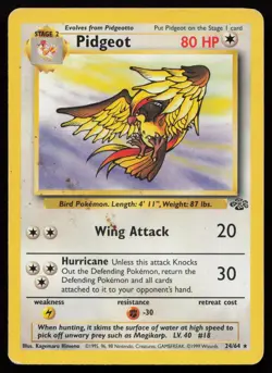 Pidgeot 24/64 Unlimited Rare Jungle Pokemon English HP - Image 1