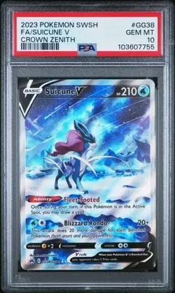 Pokemon Suicune V Crown Zenith Galarian Gallery Full Art #GG38 PSA 10 Gem Mint - Image 1